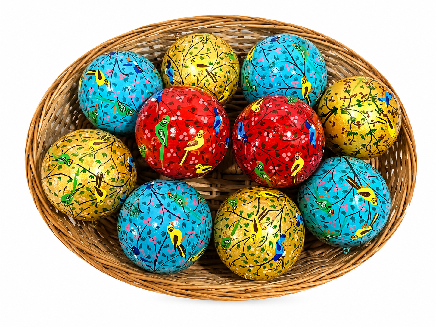 Hand painted christmas baubles, Handmade Christmas ornaments, Christmas Tree Decoratives, Paper Mache Baubles, Hanging Christmas Baubles